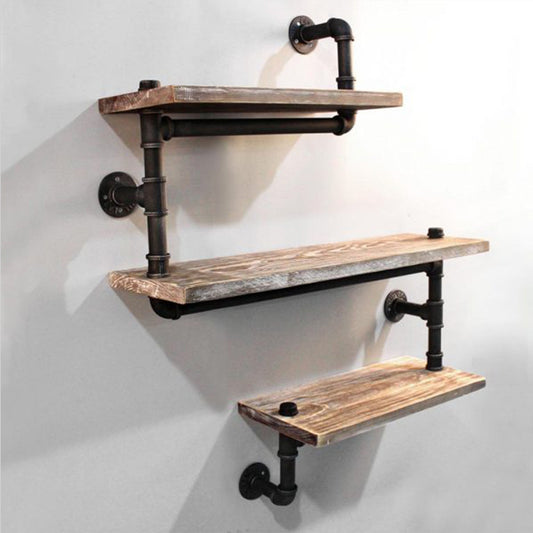 Retro Industrial Style Water Pipe Shelves Iron Bookshelves